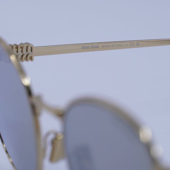 Miu Miu MU55ZS 5AK07F Sunglasses Gold Round Frame